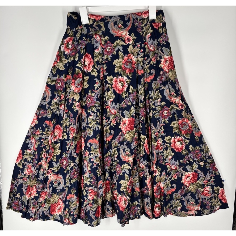 VTG 90s Phool Floral Maxi Skirt Sz M Broomstick Peasant Prairie Cottage Full